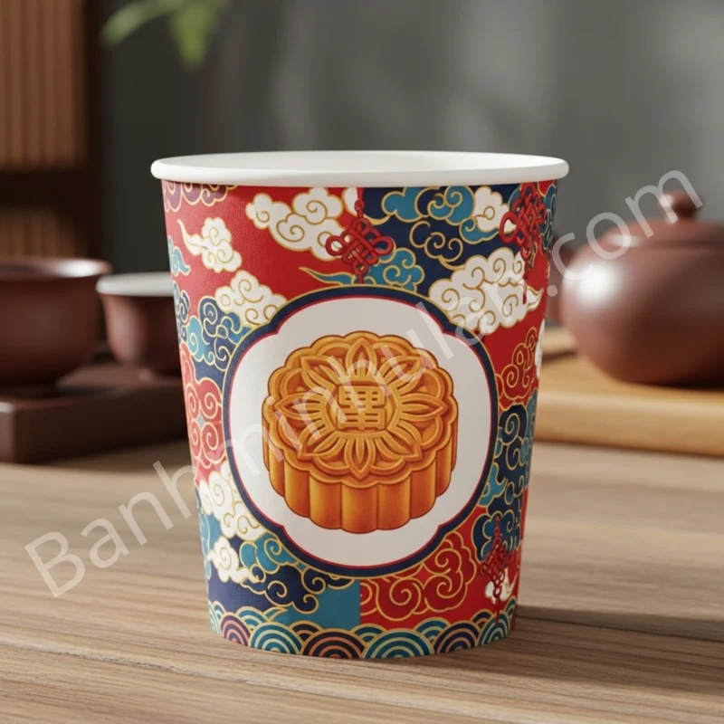 99+ Mẫu ly giấy in hình bánh trung thu đẹp, ấn tượng mùa lễ hội